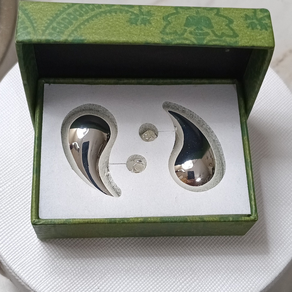 Brand New Teardrop 14k Over Brass Designer Inspired Earrings